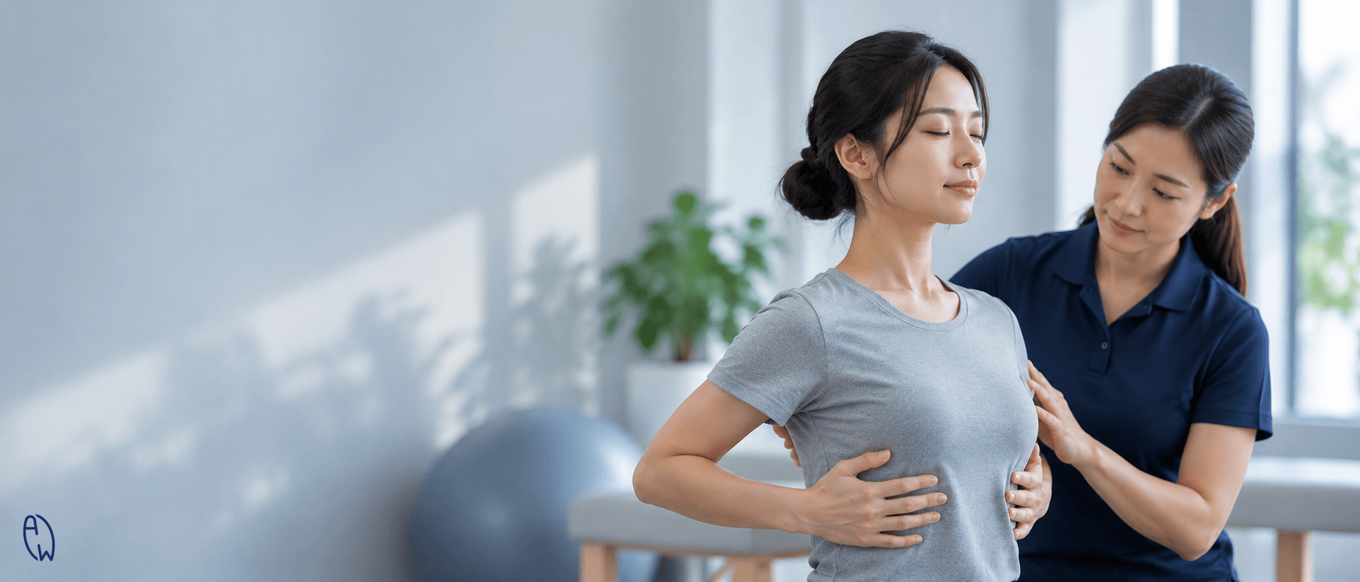 Scoliosis-specific breathing and postural correction exercises to practise trunk control and functional movement.