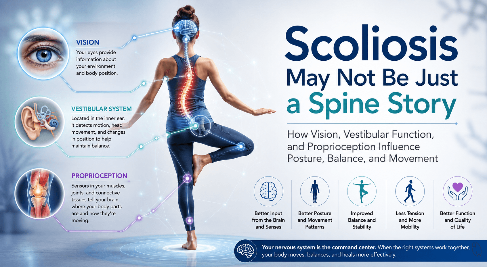 How vision, balance, and body awareness influence scoliosis and posture.